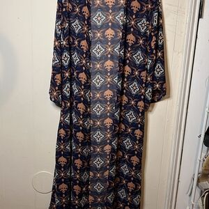 Rue21 Navy and Tan Maxi Dress